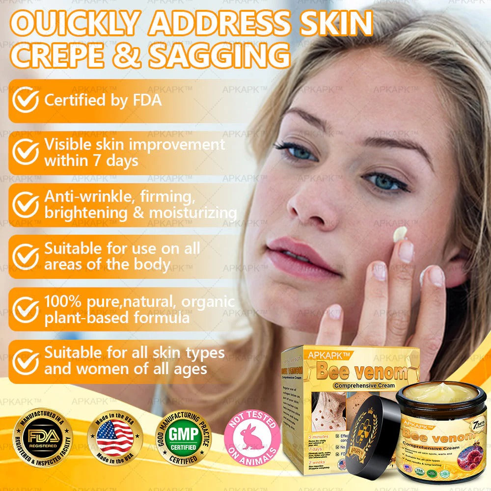 Bee Venom Cream before and after skin results – visible hydration and glow improvement