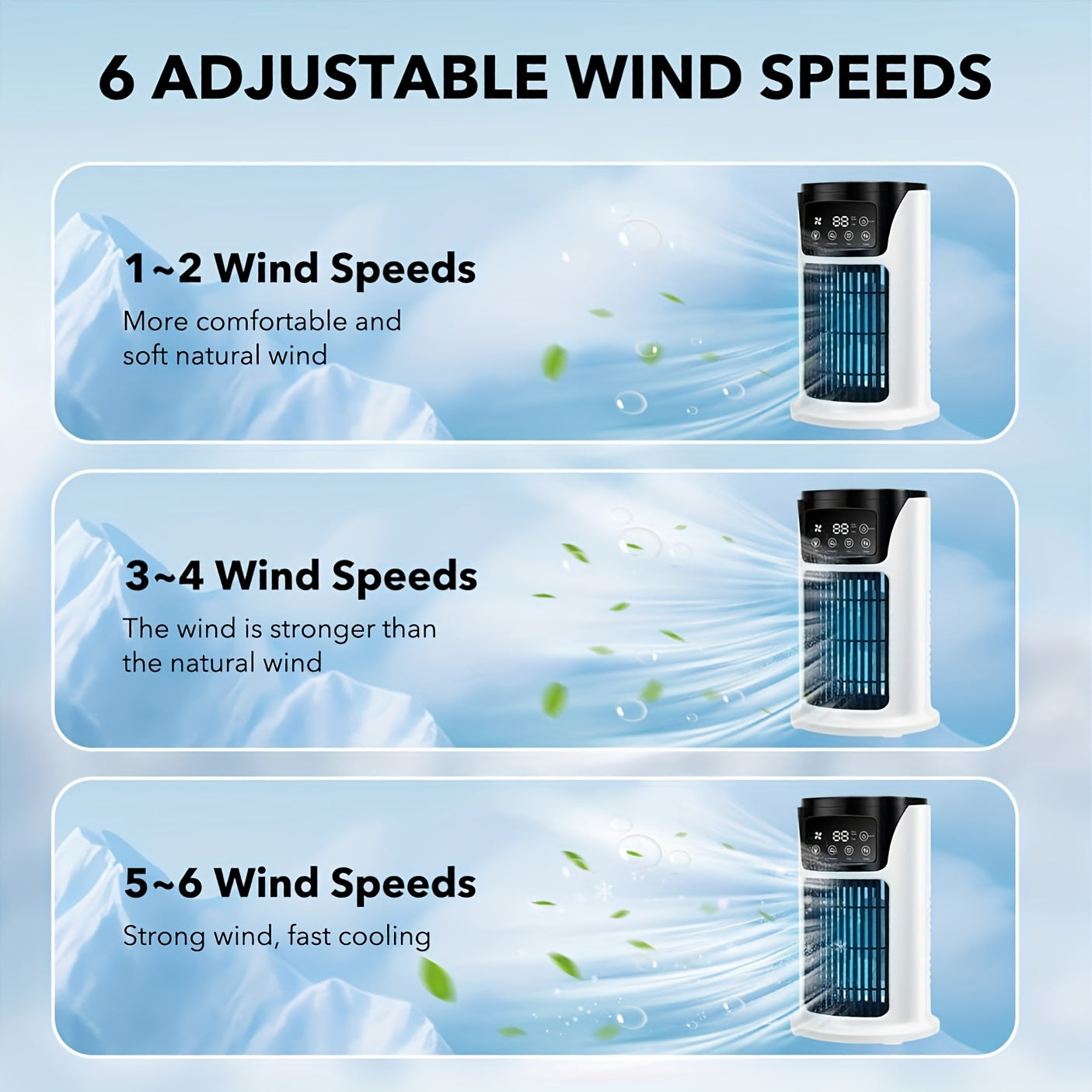 Portable Air Conditioner Humidifier Atmosphere Light Fan USB Cooler Air Conditioner, 3in 1 Function, Office Household Essential Cooler USB Portable Air Conditioner USB Fan