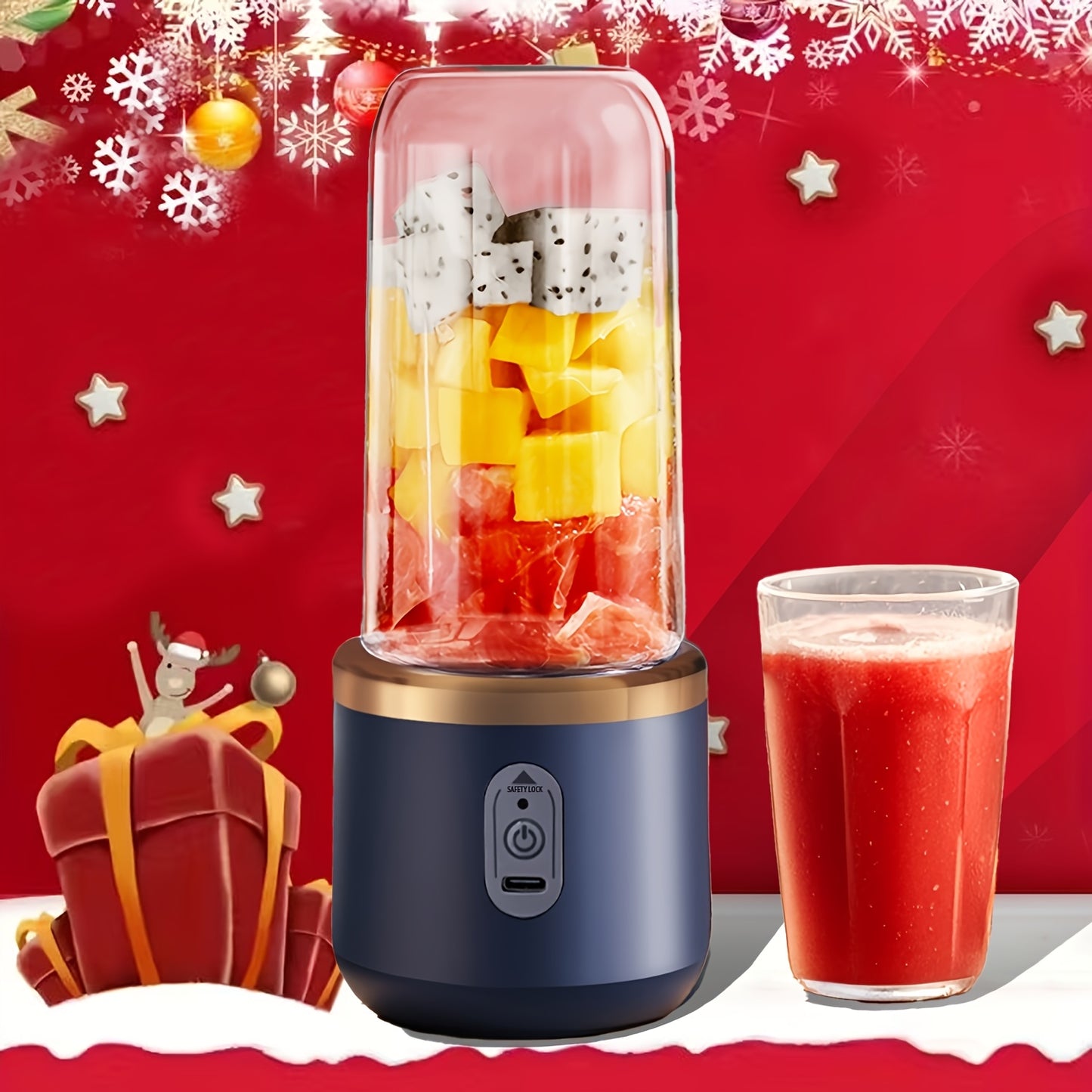 Portable Mini Blender Cup UAE – 6-Blade Rechargeable Smoothie & Juice Maker (Dual Cup Set)