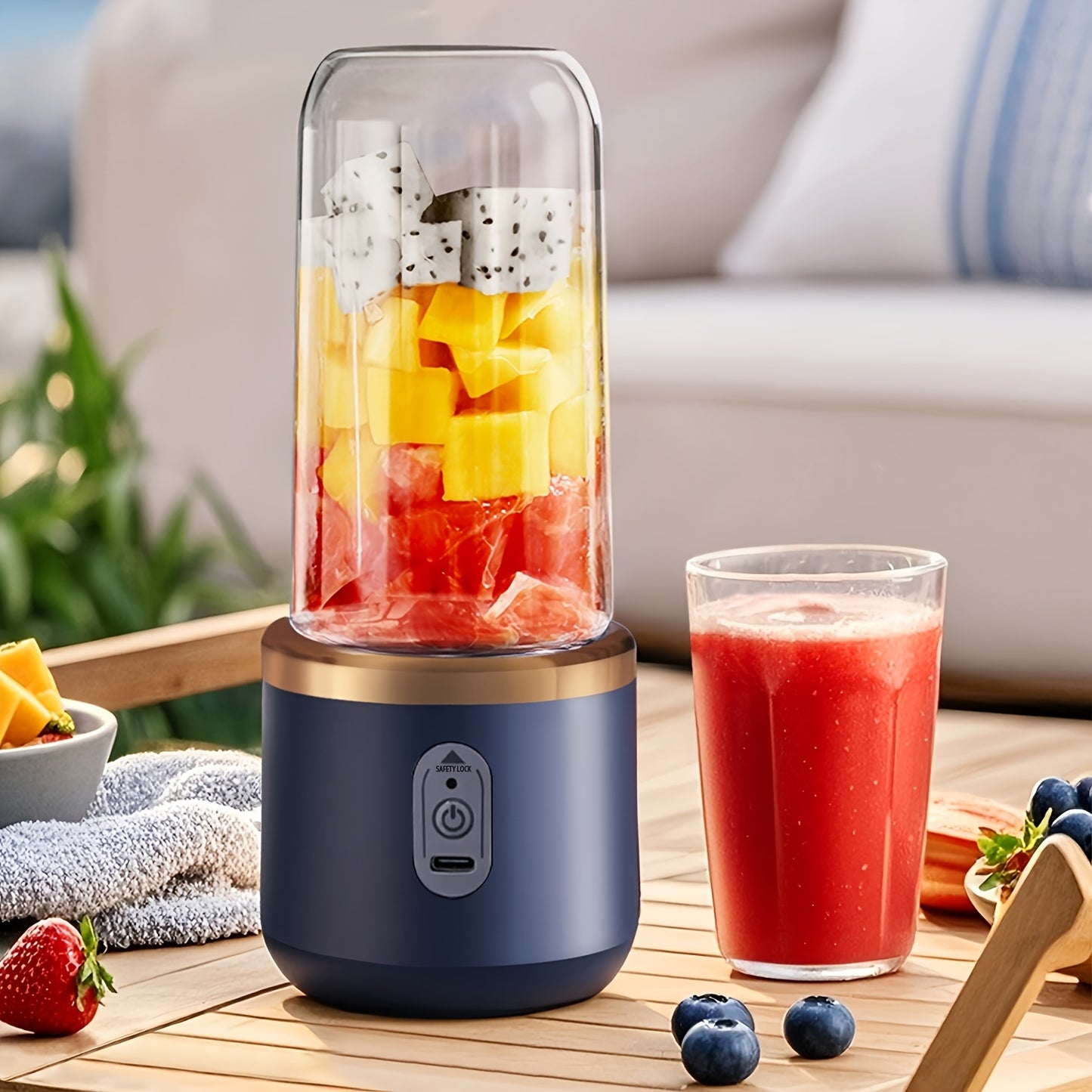 Portable Mini Blender Cup UAE – 6-Blade Rechargeable Smoothie & Juice Maker (Dual Cup Set)