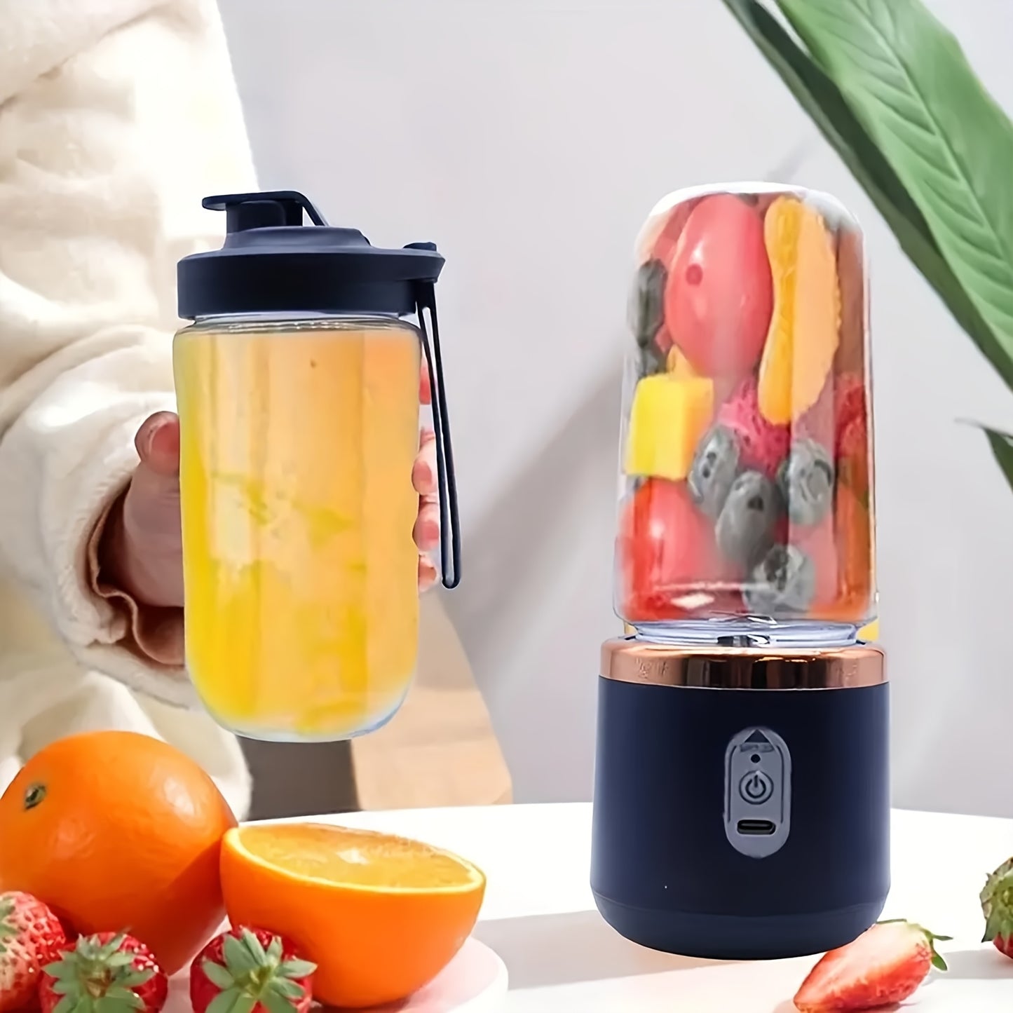 Portable Mini Blender Cup UAE – 6-Blade Rechargeable Smoothie & Juice Maker (Dual Cup Set)