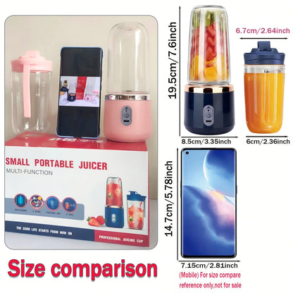 Portable Mini Blender Cup UAE – 6-Blade Rechargeable Smoothie & Juice Maker (Dual Cup Set)