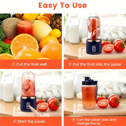 Portable Mini Blender Cup UAE – 6-Blade Rechargeable Smoothie & Juice Maker (Dual Cup Set)